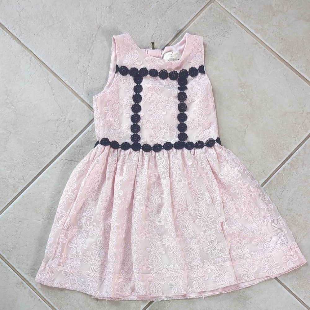 Kate Spade Girls Size 7 Pink and Black Sleeveless Sundress